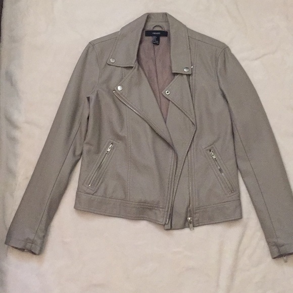 Beige leather jacket - Picture 3 of 6